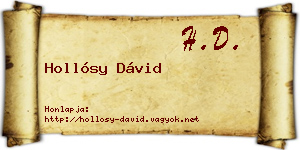 Hollósy Dávid névjegykártya